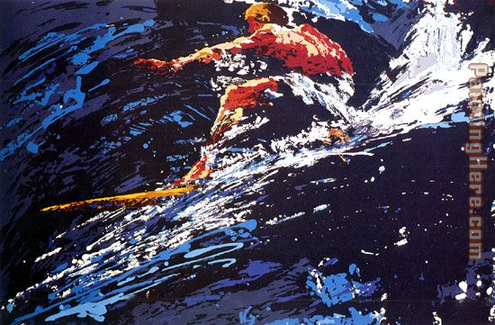 Surfer painting - Leroy Neiman Surfer art painting